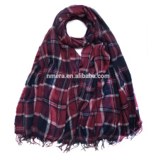 Factory orders Inner Mongolia cashmere scarf SWC838 autumn winter warm cashmere ladies grid shawl